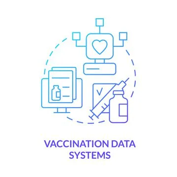 Vaccination data systems blue gradient concept icon Stock Illustration