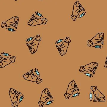 Vaccination dog vector seamless pattern Illustrazione stock