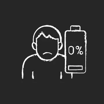 Vaccination effect chalk white icon on black background Illustrazione stock