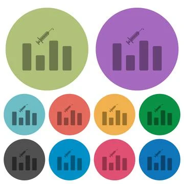 Vaccination graph color darker flat icons Stock Illustration