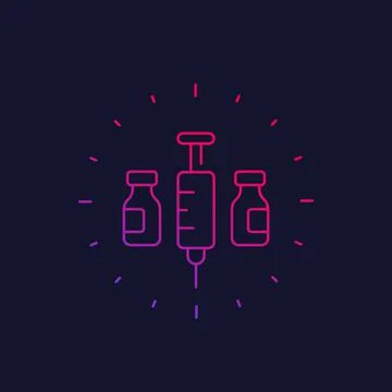Vaccination icon, line vector Stock Illustration