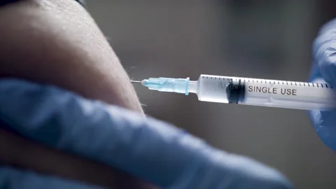 Vaccination injection macro 2 Video stock 148059548