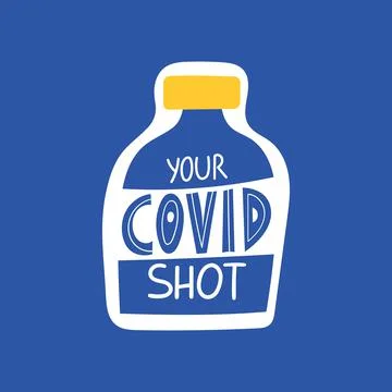 Vaccination lettering set Stock Illustration