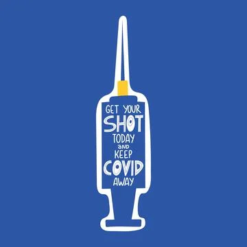 Vaccination lettering set Stock Illustration