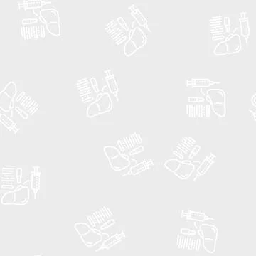 Vaccination liver line seamless pattern Illustrazione stock