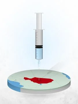 Vaccination of Niger, injection of a syringe into a map of Niger. Stock Illustration