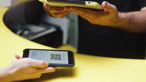 Vaccination passport qr code control, woman checking on phone European Stock Footage 165821338