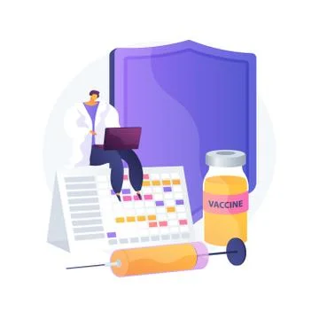 Vaccination program abstract concept vector illustration. Illustrazione stock