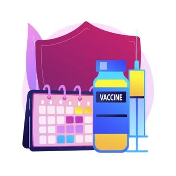 Vaccination program abstract concept vector illustration. Illustrazione stock