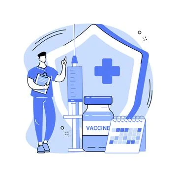 Vaccination program abstract concept vector illustration. Illustrazione stock