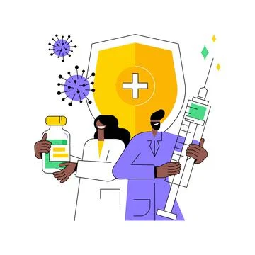 Vaccination program abstract concept vector illustration. Stock Illustration