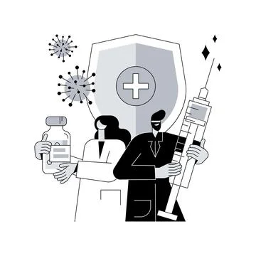 Vaccination program abstract concept vector illustration. Stock Illustration