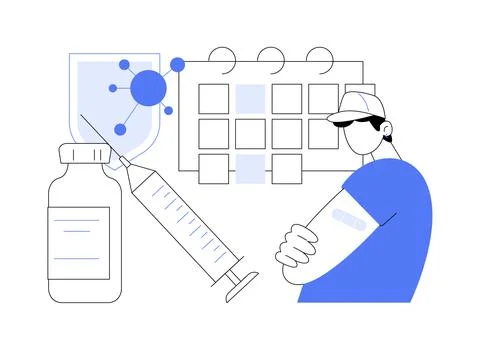 Vaccination program abstract concept vector illustration. Stock Illustration