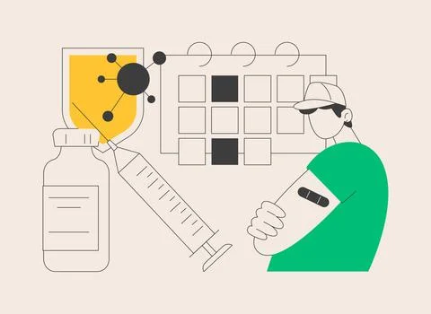Vaccination program abstract concept vector illustration. Stock Illustration