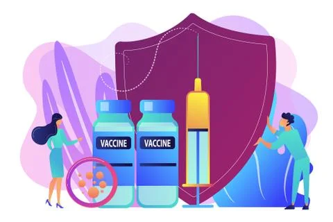 Vaccination program concept vector illustration. Stock Illustration