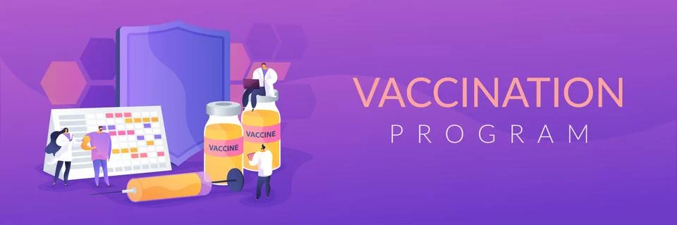 Vaccination program landing page concept Illustration