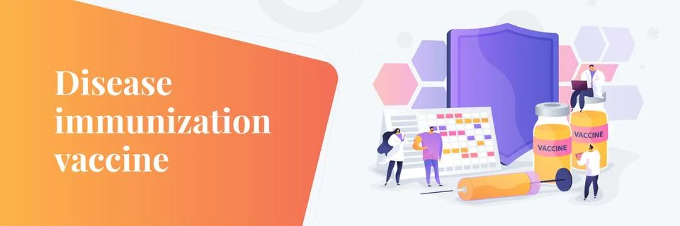 Vaccination program landing page concept Illustration