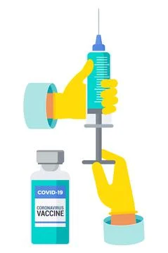 Vaccination programm banner. Flat cartoon vector illustration. Stock Illustration