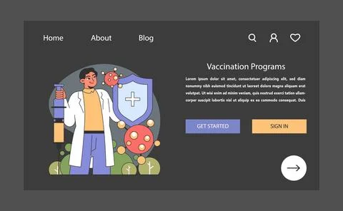 Vaccination Programs concept. Flat vector illustration. Illustrazione stock