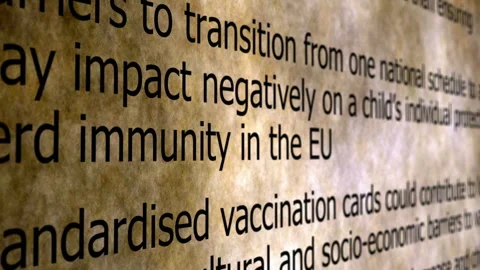 Vaccination Record and Immunization Schedule Document Stock-Footage 341983890