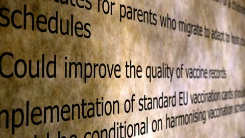 Vaccination Record and Immunization Schedule Document Stock-Footage 342663299