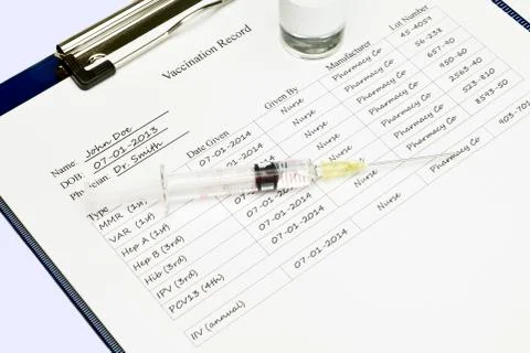 Vaccination Record Stock Photos