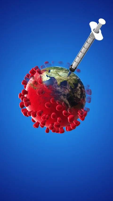 Vaccination Saving the Infected Planet Earth 動画素材 306583585