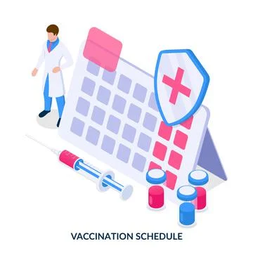 Vaccination schedule concept. Immunization campaign.  Stock Illustration