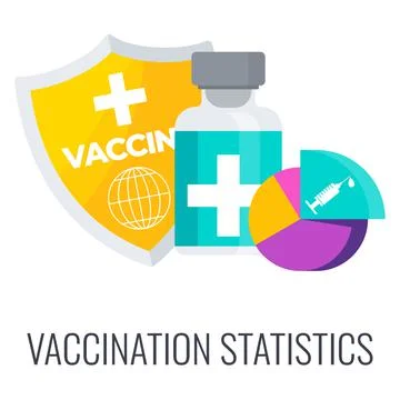 Vaccination statistics icon. Data on number of vaccines Illustrazione stock