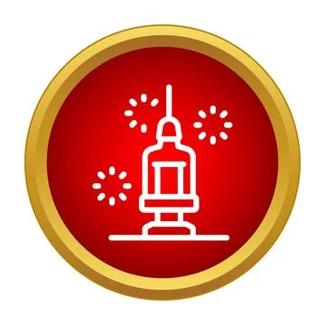 Vaccination syringe icon with sparking effect Stock Illustration