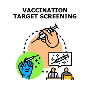 Vaccination target screening achieving immunization program goals Illustration