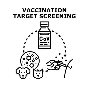 Vaccination target screening preventing virus spread concept Stock Illustration
