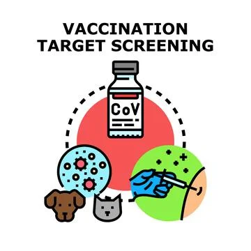 Vaccination target screening preventing virus spread concept Stock Illustration