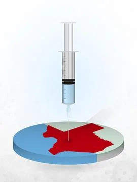 Vaccination of Texas, injection of a syringe into a map of Texas. Stock Illustration