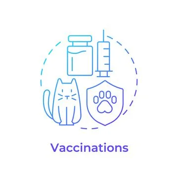 Vaccinations gradient outline concept icon Stock Illustration