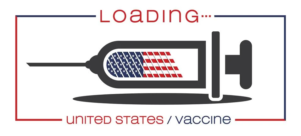 Vaccine and loading concept vector illustration, country flag. Stock Illustration