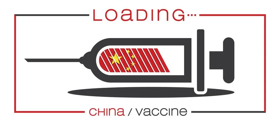 Vaccine and loading concept vector illustration, country flag. Stock Illustration