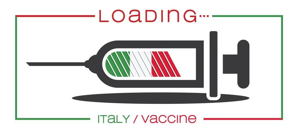 Vaccine and loading concept vector illustration, country flag. Stock Illustration