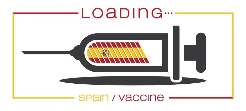 Vaccine and loading concept vector illustration, country flag. Stock Illustration