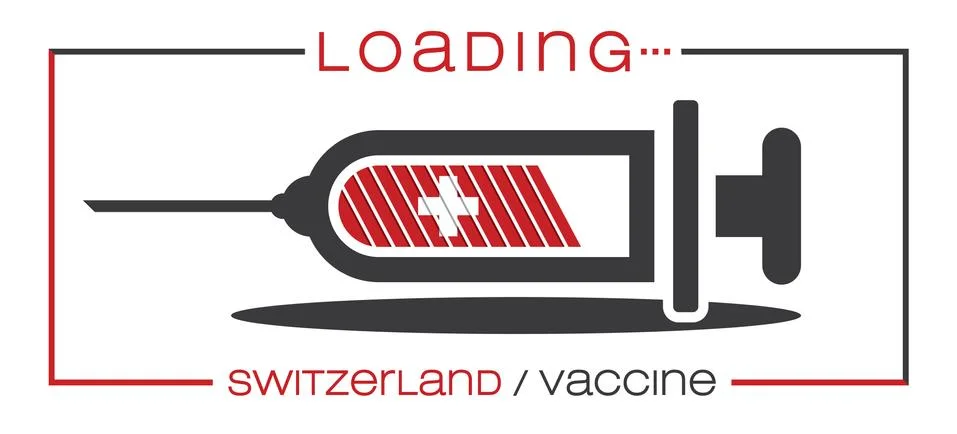 Vaccine and loading concept vector illustration, country flag. Stock Illustration