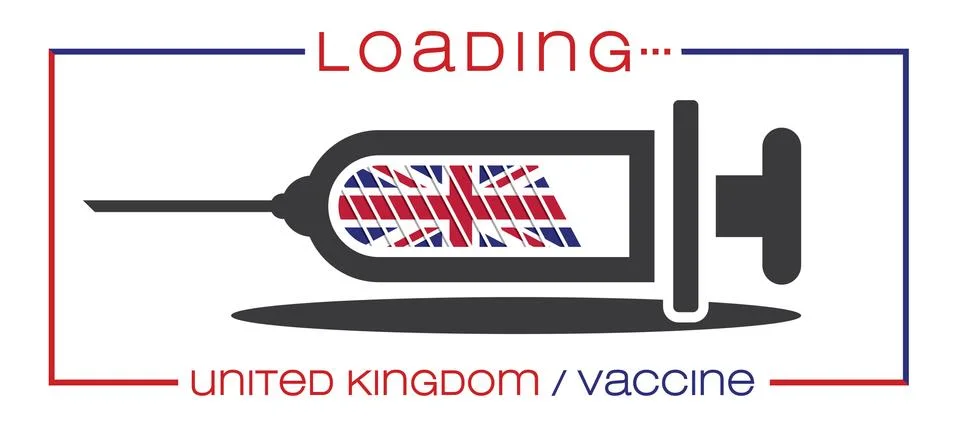 Vaccine and loading concept vector illustration, country flag. Stock Illustration