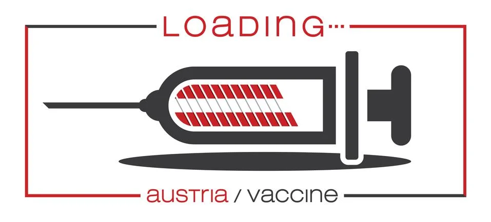 Vaccine and loading concept vector illustration, country flag. Stock Illustration