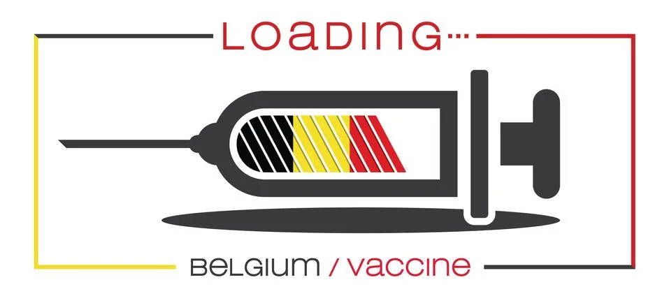 Vaccine and loading concept vector illustration, country flag. Stock Illustration