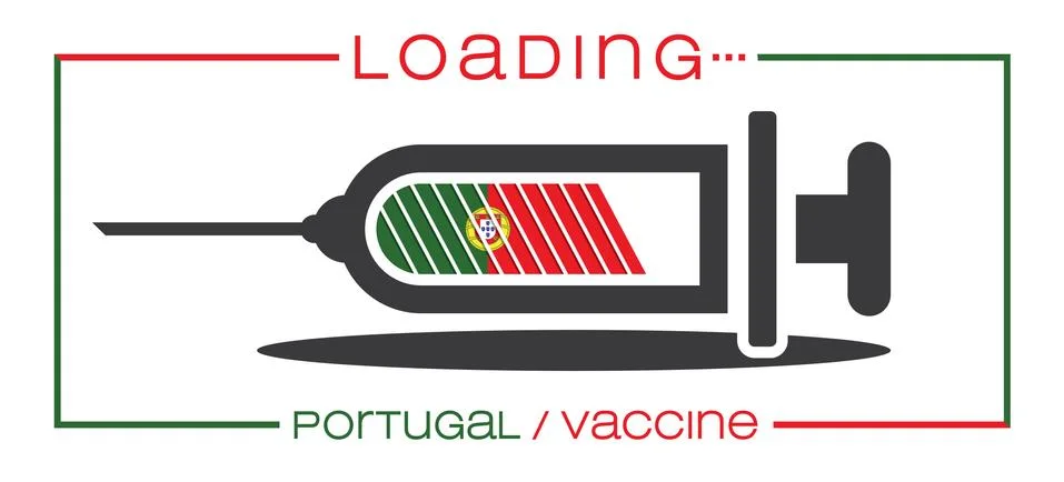Vaccine and loading concept vector illustration, country flag. Stock Illustration