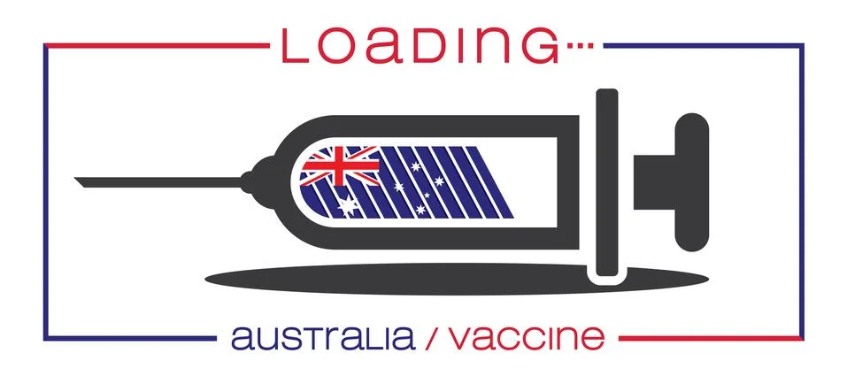 Vaccine and loading concept vector illustration, country flag. Stock Illustration