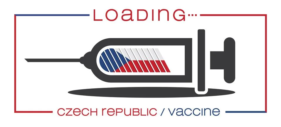 Vaccine and loading concept vector illustration, country flag. Stock Illustration