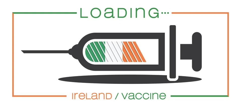 Vaccine and loading concept vector illustration, country flag. Stock Illustration