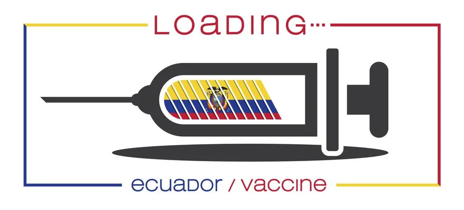 Vaccine and loading concept vector illustration, country flag. Stock Illustration