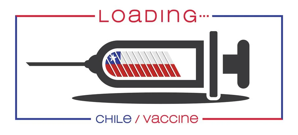 Vaccine and loading concept vector illustration, country flag. Stock Illustration