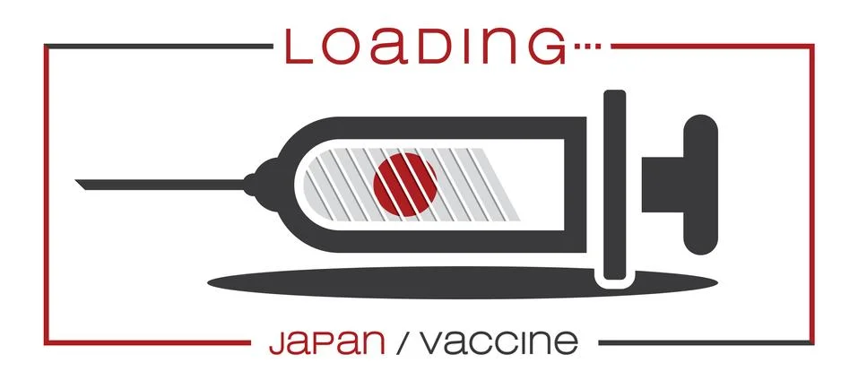 Vaccine and loading concept vector illustration, country flag. Stock Illustration